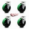 Service Caster 5 Inch Green Poly on Cast Iron Wheel Swivel Caster Set with Roller Bearings SCC SCC-20S520-PUR-GB-4 - alternate 5